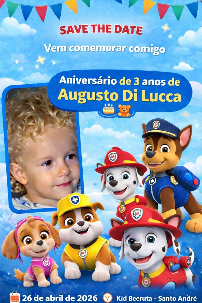 ANIVERSÁRIO SOLIDÁRIO DE 3 ANOS DO AUGUSTO DI LUCCA